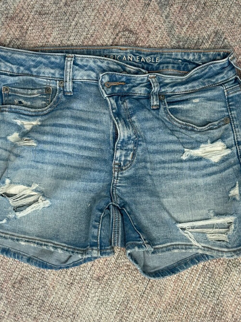American Eagle Midi Women's Next Level Stretch Denim Shorts Size 12